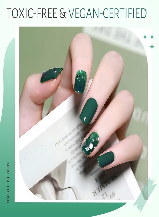 ABAC Evergreen Glimmer Ombre Patting Gel Set - Christmas Green & Green Glitter Solid Gel Polish Duo for Seamless Gradient Mermaid & Holiday Nails,6g Full-Size,10-Free DIY Nail Art Kit - Image 5